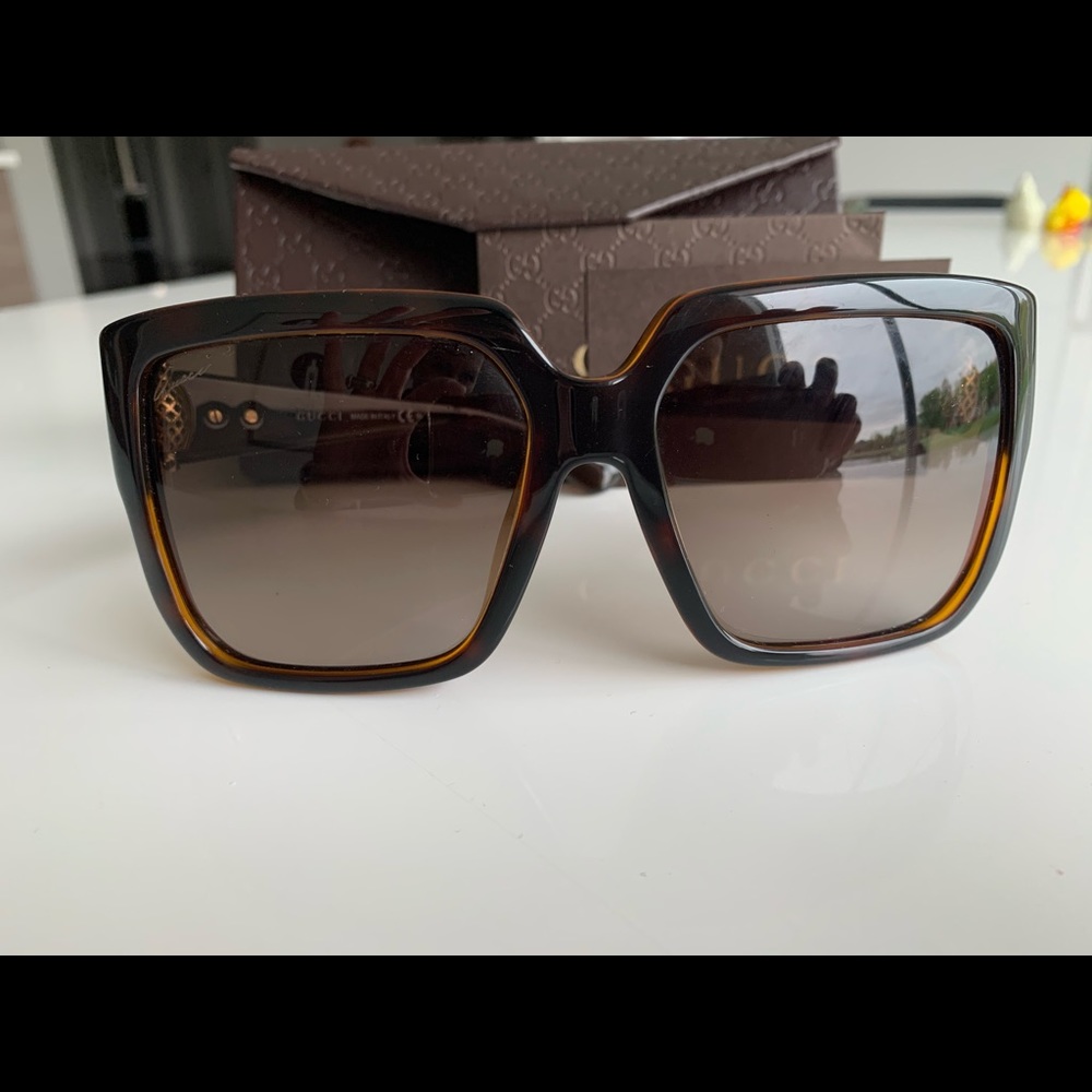 Gucci Oversized Horsebit Sunglasses Brown